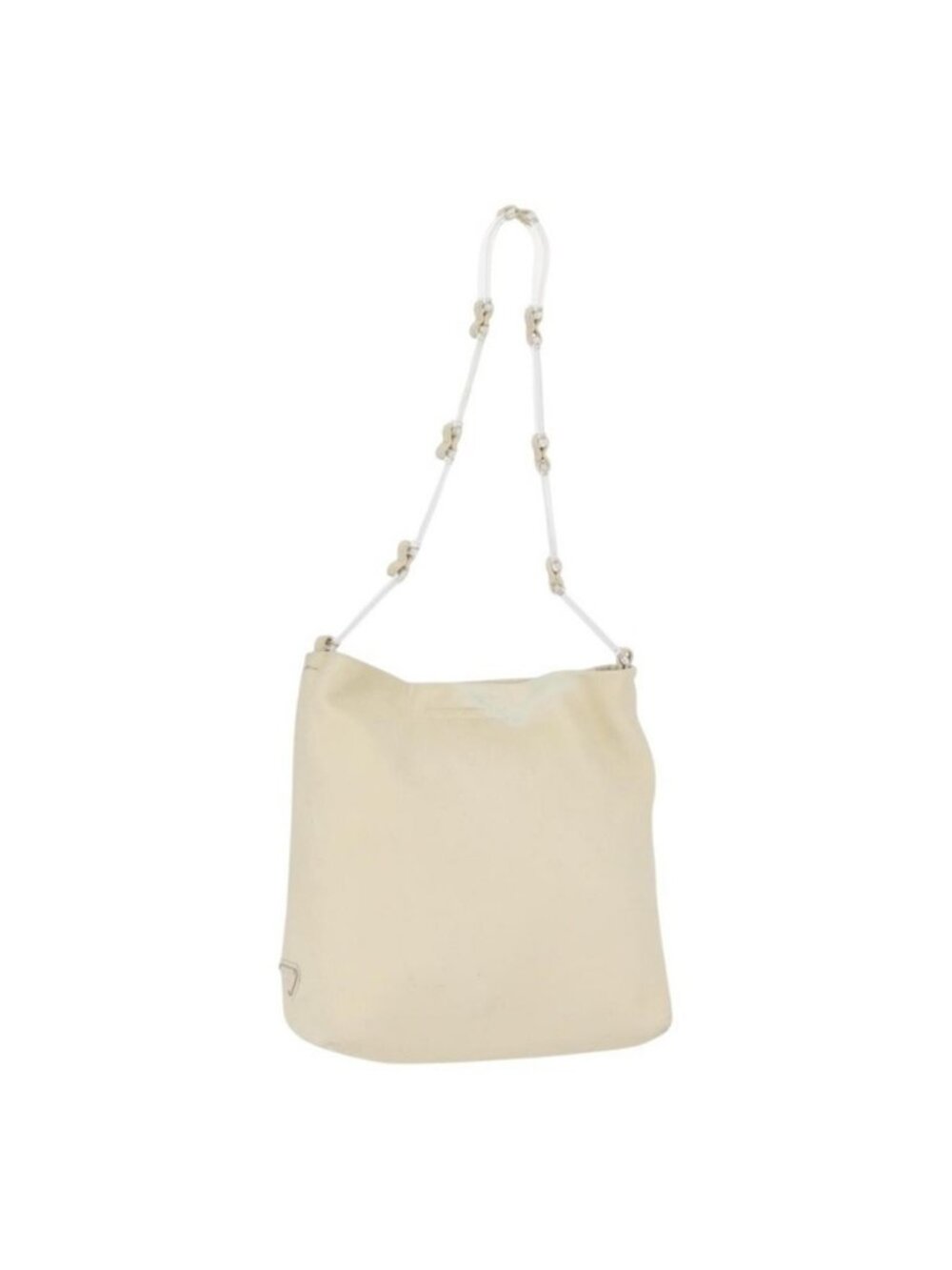 Authentic PRADA Shoulder Bag Leather plastic Ivory Clear